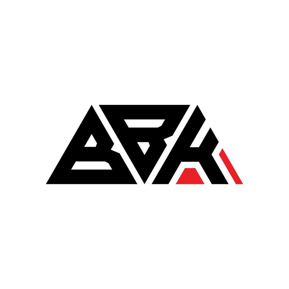 diseño de logotipo de letra de triángulo bbk con forma de triángulo. monograma de diseño de logotipo de triángulo bbk. plantilla de logotipo de vector de triángulo bbk con color rojo. logotipo triangular bbk logotipo simple, elegante y lujoso. bbk
