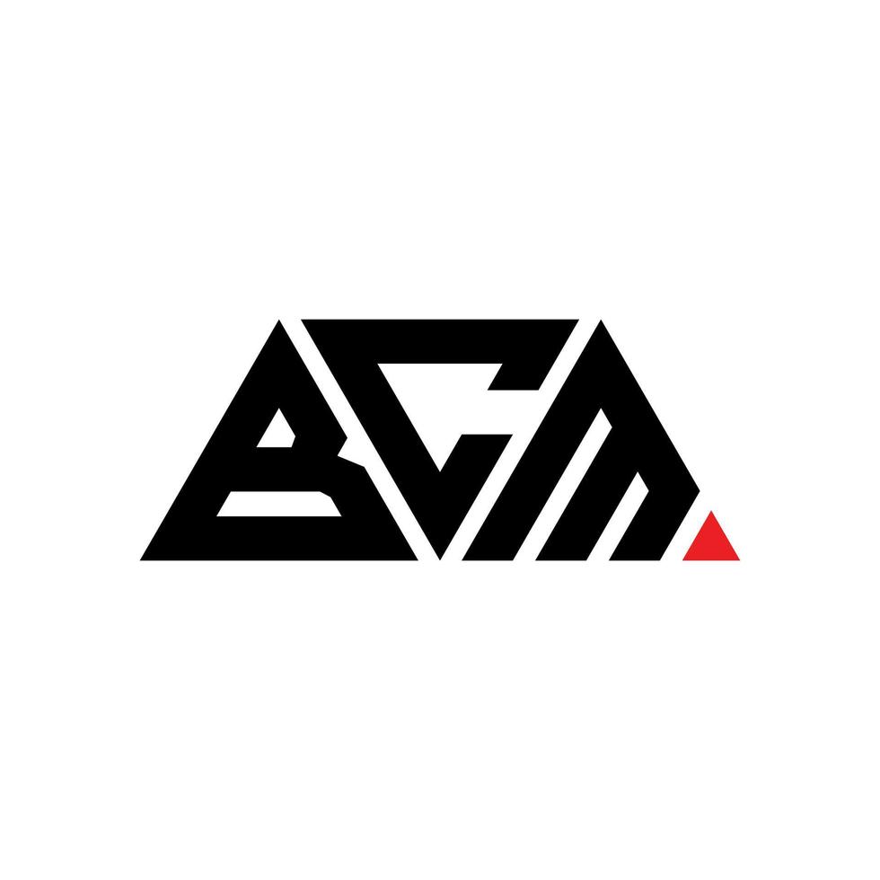 Diseño de logotipo de letra triangular bcm con forma de triángulo. monograma de diseño de logotipo de triángulo bcm. plantilla de logotipo de vector de triángulo bcm con color rojo. logotipo triangular de bcm logotipo simple, elegante y lujoso. bcm