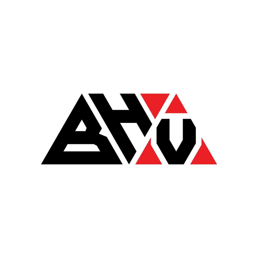 diseño de logotipo de letra triangular bhv con forma de triángulo. monograma de diseño del logotipo del triángulo bhv. plantilla de logotipo de vector de triángulo bhv con color rojo. logotipo triangular bhv logotipo simple, elegante y lujoso. bhv