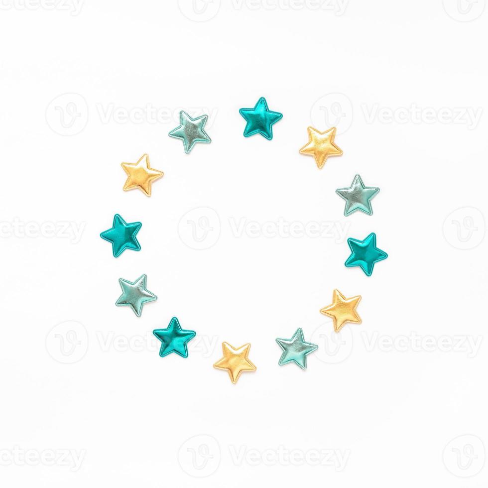 Decorative stars round wreath frame photo