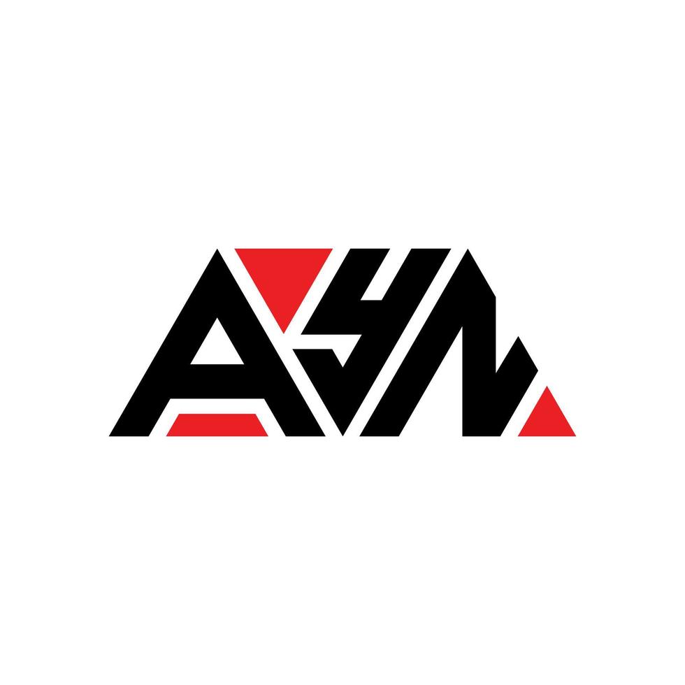 diseño del logotipo de la letra del triángulo ayn con forma de triángulo. monograma de diseño del logotipo del triángulo ayn. plantilla de logotipo de vector de triángulo ayn con color rojo. logotipo triangular ayn logotipo simple, elegante y lujoso. Ayn