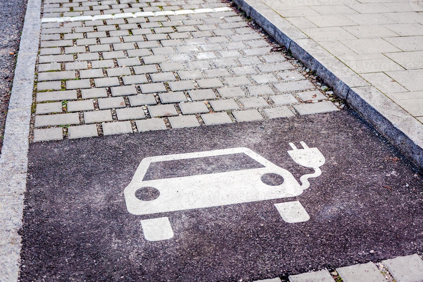 Parking symbol for electric cars charging photo