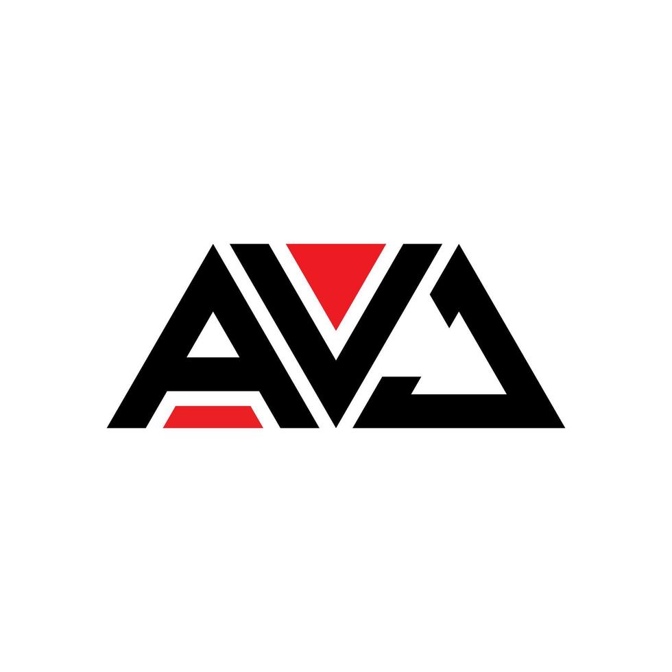 diseño de logotipo de letra triangular avj con forma de triángulo. monograma de diseño de logotipo de triángulo avj. plantilla de logotipo de vector de triángulo avj con color rojo. logotipo triangular avj logotipo simple, elegante y lujoso. avj