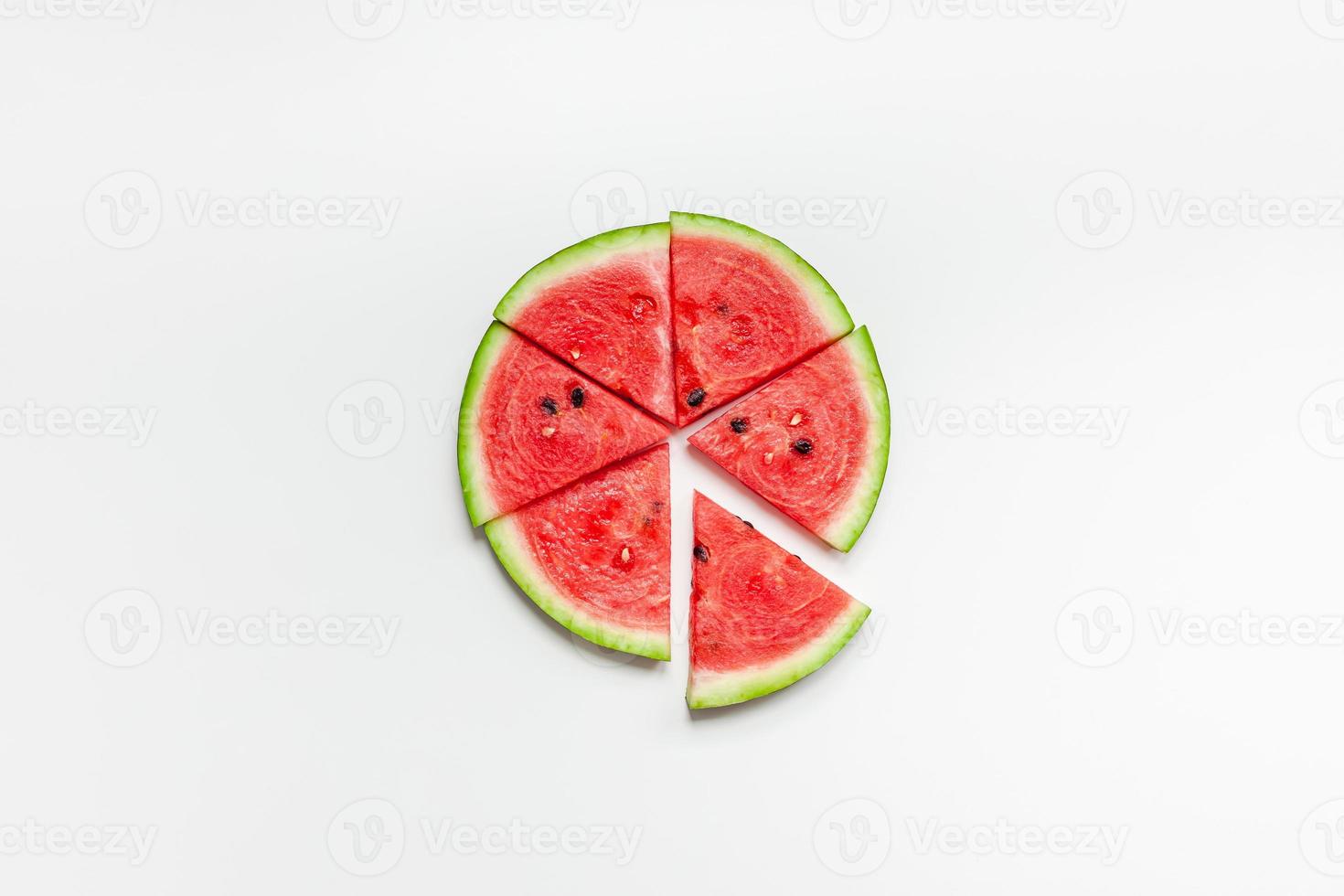 Fresh watermelon slices on white background photo
