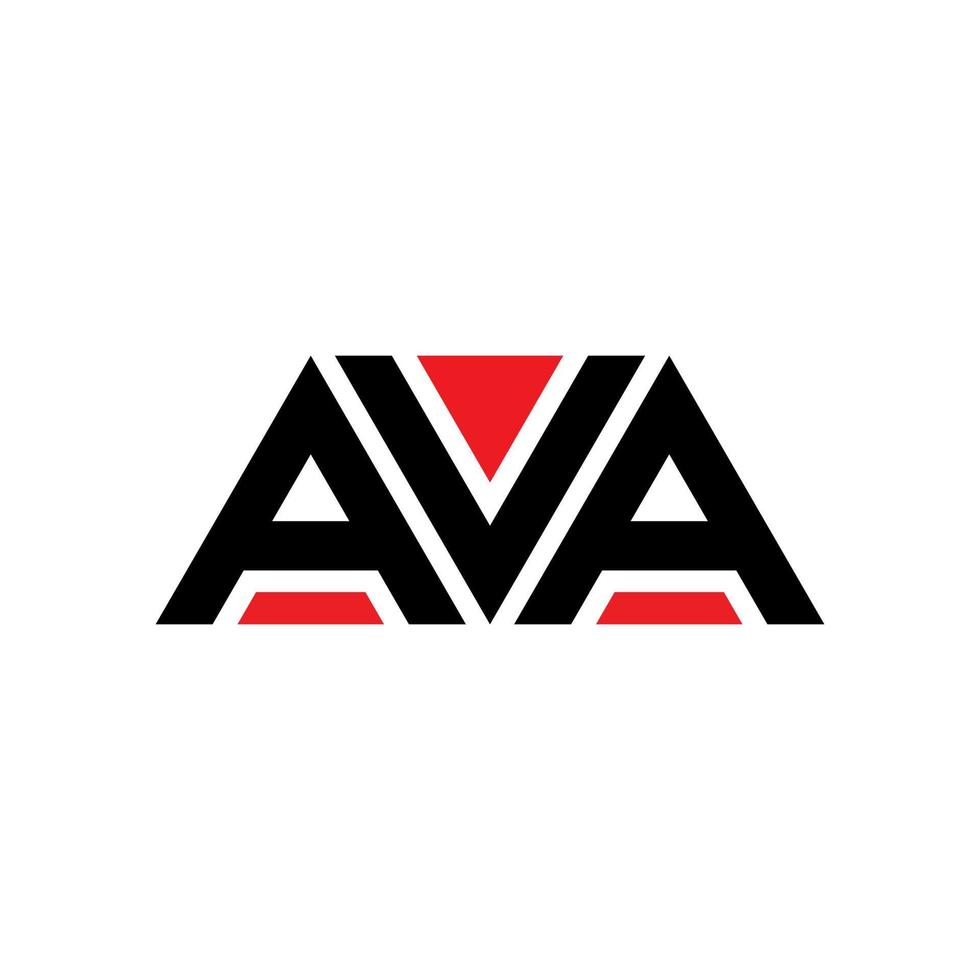 AVA triangle letter logo design with triangle shape. AVA triangle logo design monogram. AVA triangle vector logo template with red color. AVA triangular logo Simple, Elegant, and Luxurious Logo. AVA