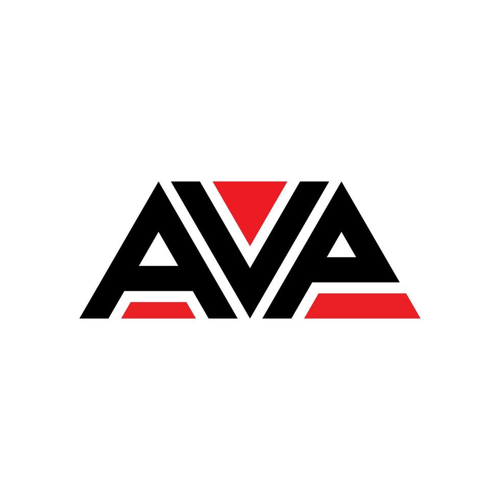 diseño de logotipo de letra triangular avp con forma de triángulo. monograma de diseño de logotipo de triángulo avp. plantilla de logotipo de vector de triángulo avp con color rojo. logotipo triangular avp logotipo simple, elegante y lujoso. avp