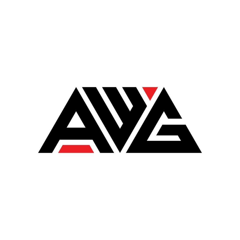 AWG triangle letter logo design with triangle shape. AWG triangle logo design monogram. AWG triangle vector logo template with red color. AWG triangular logo Simple, Elegant, and Luxurious Logo. AWG