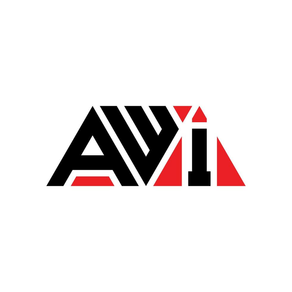 AWI triangle letter logo design with triangle shape. AWI triangle logo design monogram. AWI triangle vector logo template with red color. AWI triangular logo Simple, Elegant, and Luxurious Logo. AWI