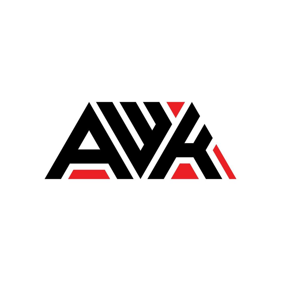 AWK triangle letter logo design with triangle shape. AWK triangle logo design monogram. AWK triangle vector logo template with red color. AWK triangular logo Simple, Elegant, and Luxurious Logo. AWK