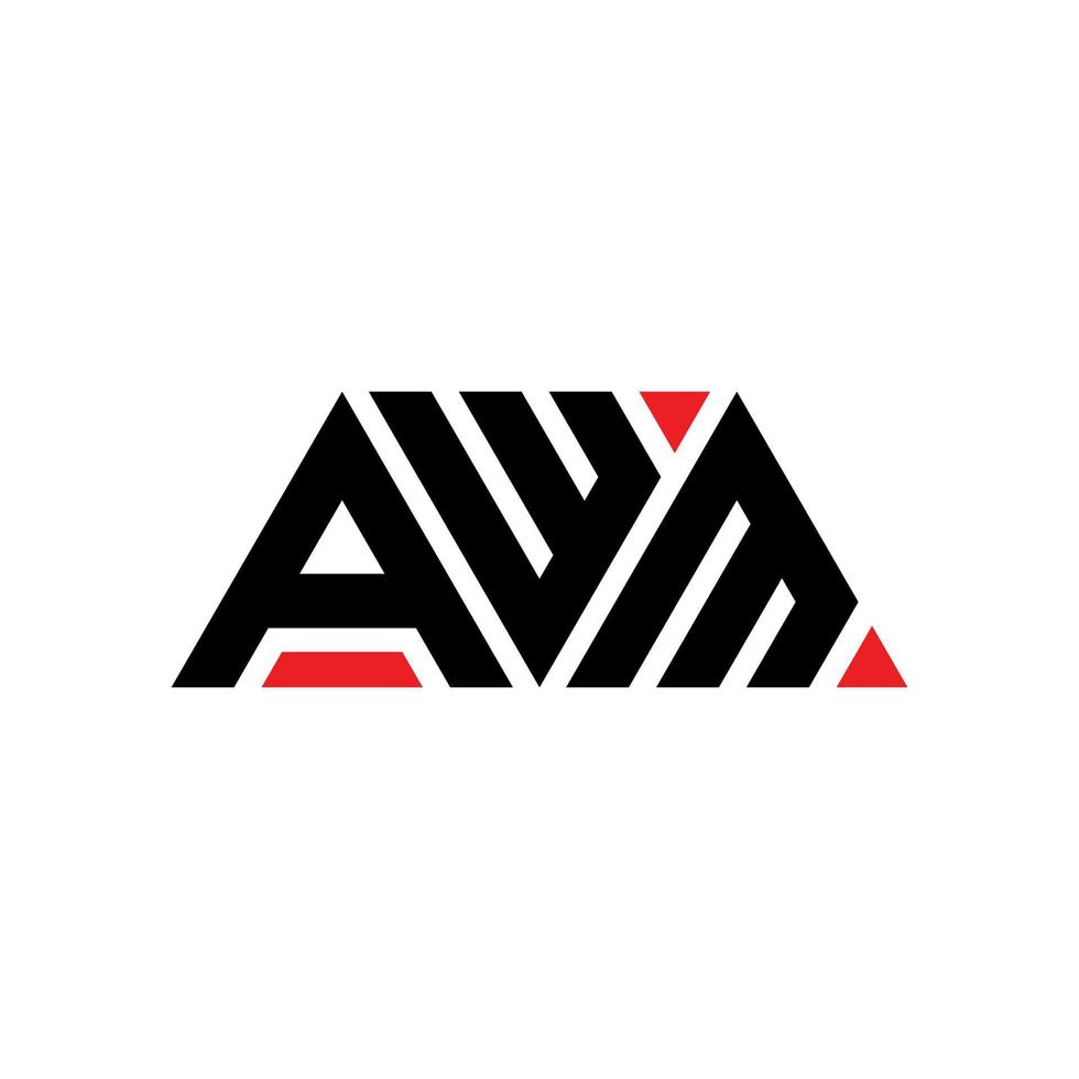 diseño de logotipo de letra triangular awm con forma de triángulo. monograma de diseño de logotipo de triángulo awm. plantilla de logotipo de vector de triángulo awm con color rojo. logotipo triangular awm logotipo simple, elegante y lujoso. awm