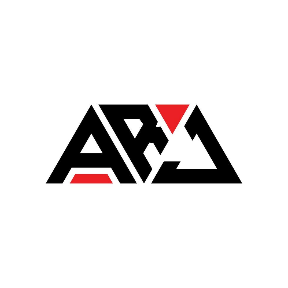 diseño de logotipo de letra de triángulo arj con forma de triángulo. monograma de diseño del logotipo del triángulo arj. plantilla de logotipo de vector de triángulo arj con color rojo. logotipo triangular arj logotipo simple, elegante y lujoso. arj