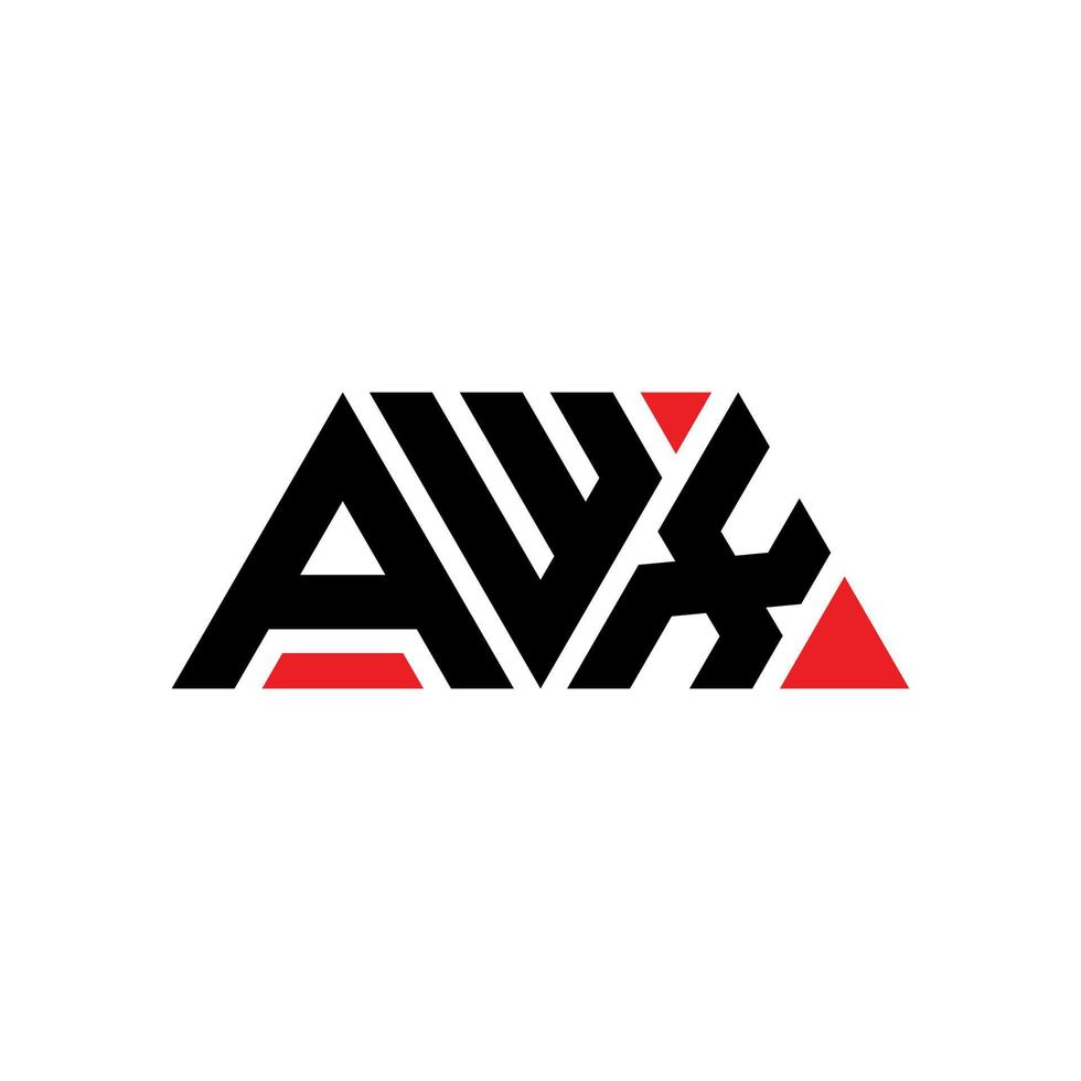 diseño de logotipo de letra triangular awx con forma de triángulo. monograma de diseño de logotipo de triángulo awx. plantilla de logotipo de vector de triángulo awx con color rojo. logotipo triangular awx logotipo simple, elegante y lujoso. awx