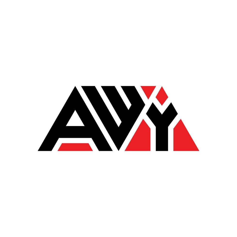 diseño de logotipo de letra triangular awy con forma de triángulo. monograma de diseño de logotipo de triángulo awy. plantilla de logotipo de vector de triángulo awy con color rojo. logotipo triangular awy logotipo simple, elegante y lujoso. lejos