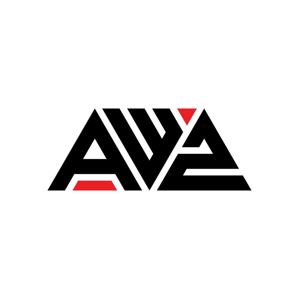 diseño de logotipo de letra triangular awz con forma de triángulo. monograma de diseño de logotipo de triángulo awz. plantilla de logotipo de vector de triángulo awz con color rojo. logotipo triangular awz logotipo simple, elegante y lujoso. awz