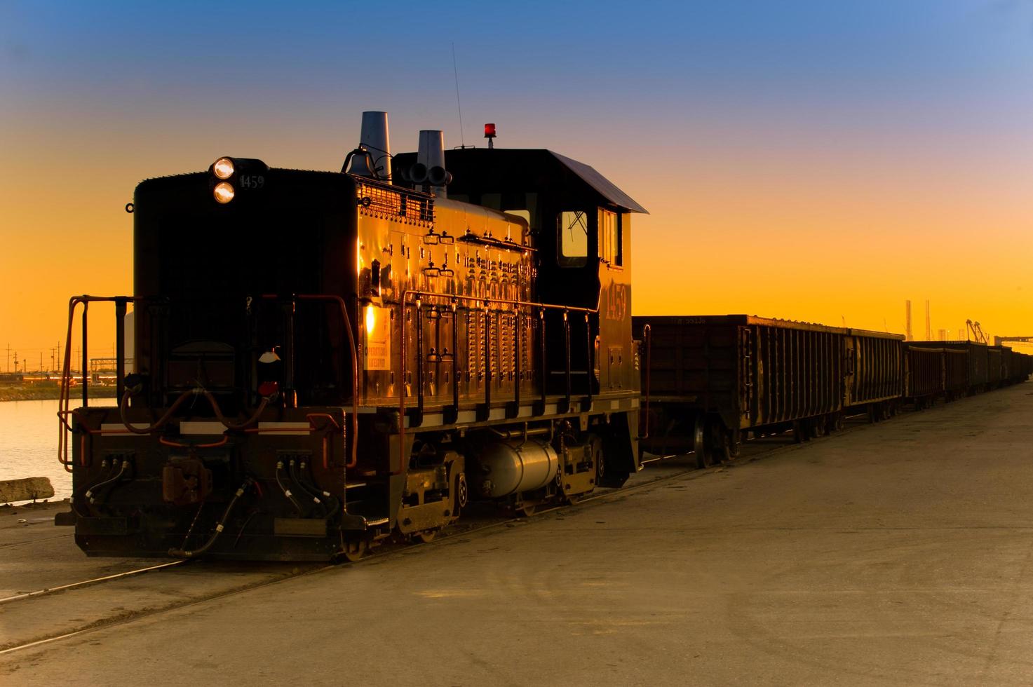 Train in shipyard photo