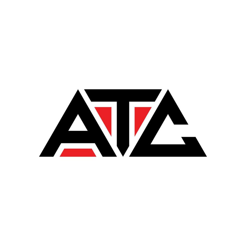 diseño de logotipo de letra de triángulo atc con forma de triángulo. monograma de diseño de logotipo de triángulo atc. plantilla de logotipo de vector de triángulo atc con color rojo. logotipo triangular atc logotipo simple, elegante y lujoso. atc