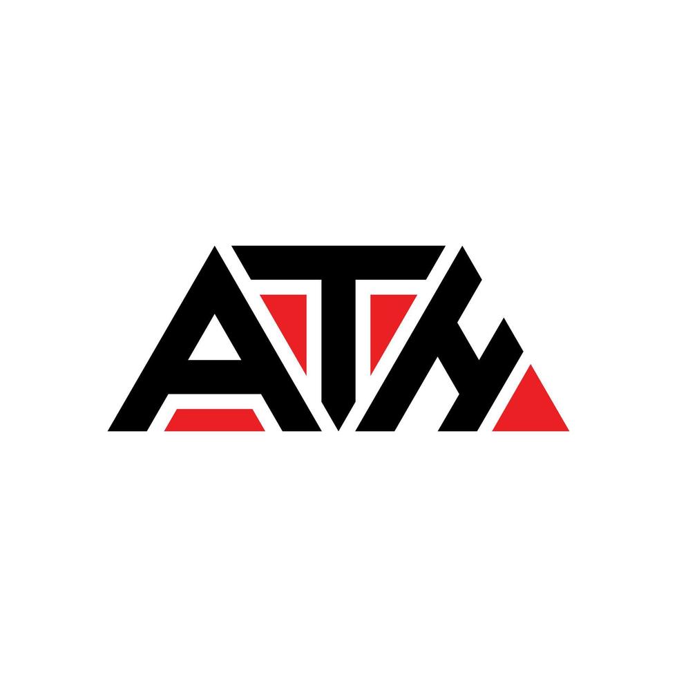 diseño de logotipo de letra de triángulo ath con forma de triángulo. monograma de diseño del logotipo del triángulo ath. plantilla de logotipo de vector de triángulo ath con color rojo. logotipo triangular ath logotipo simple, elegante y lujoso. ath