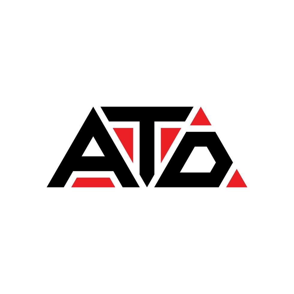 ATD triangle letter logo design with triangle shape. ATD triangle logo design monogram. ATD triangle vector logo template with red color. ATD triangular logo Simple, Elegant, and Luxurious Logo. ATD