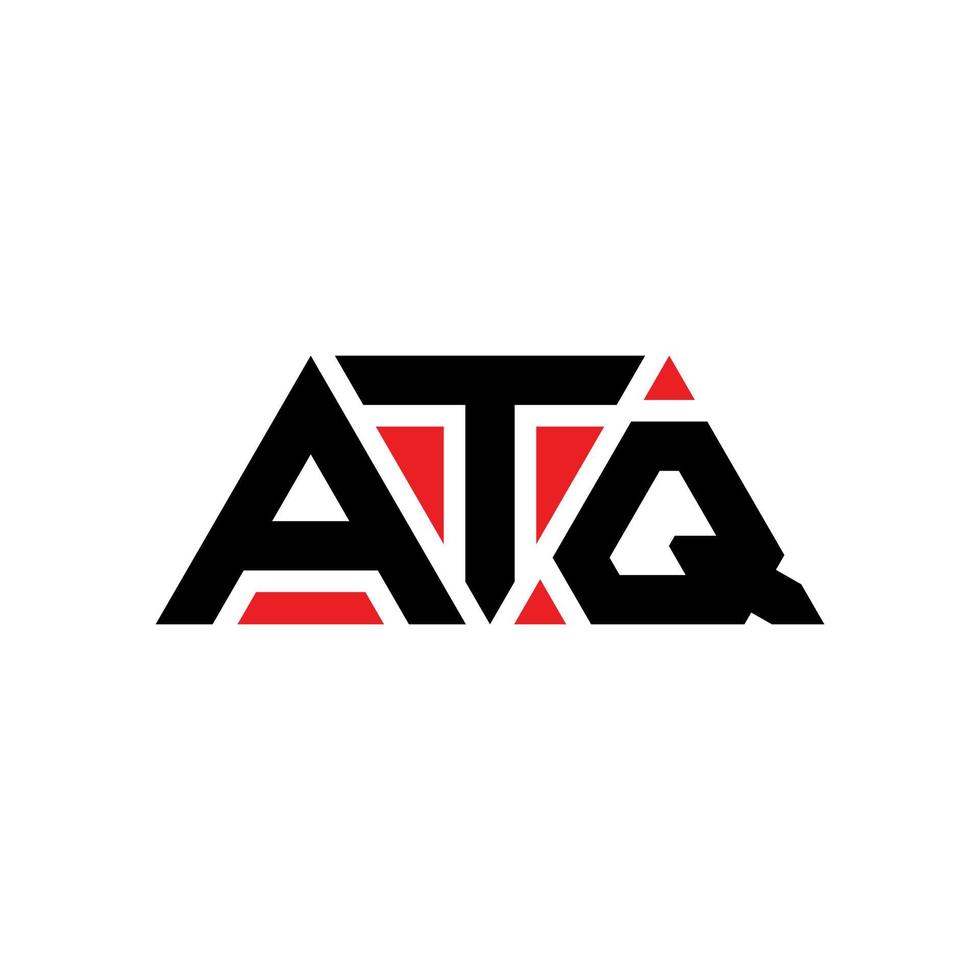 atq diseño de logotipo de letra triangular con forma de triángulo. monograma de diseño de logotipo de triángulo atq. plantilla de logotipo de vector de triángulo atq con color rojo. logotipo triangular atq logotipo simple, elegante y lujoso. atq