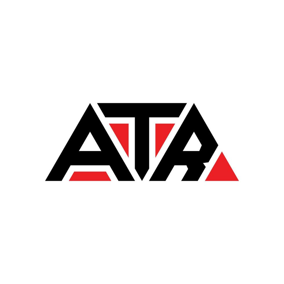 ATR triangle letter logo design with triangle shape. ATR triangle logo design monogram. ATR triangle vector logo template with red color. ATR triangular logo Simple, Elegant, and Luxurious Logo. ATR