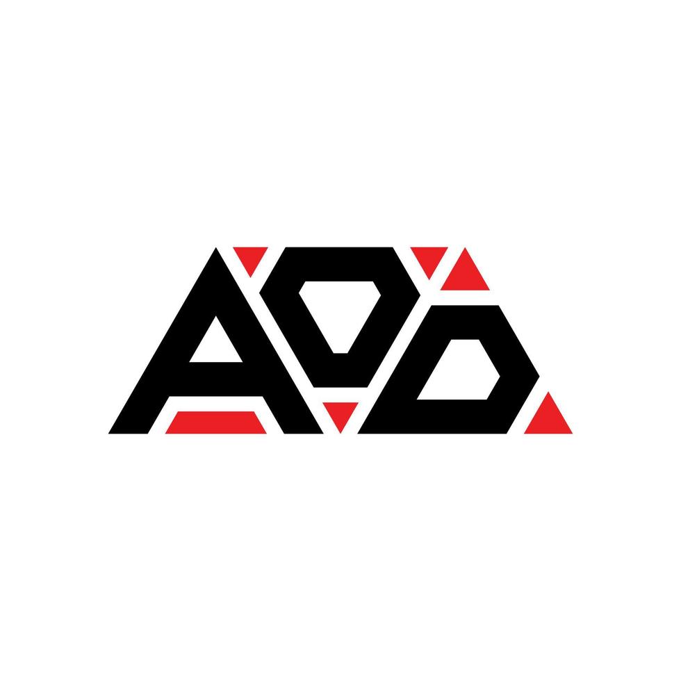 diseño de logotipo de letra triangular aod con forma de triángulo. monograma de diseño de logotipo de triángulo aod. plantilla de logotipo de vector de triángulo aod con color rojo. logotipo triangular aod logotipo simple, elegante y lujoso. aod