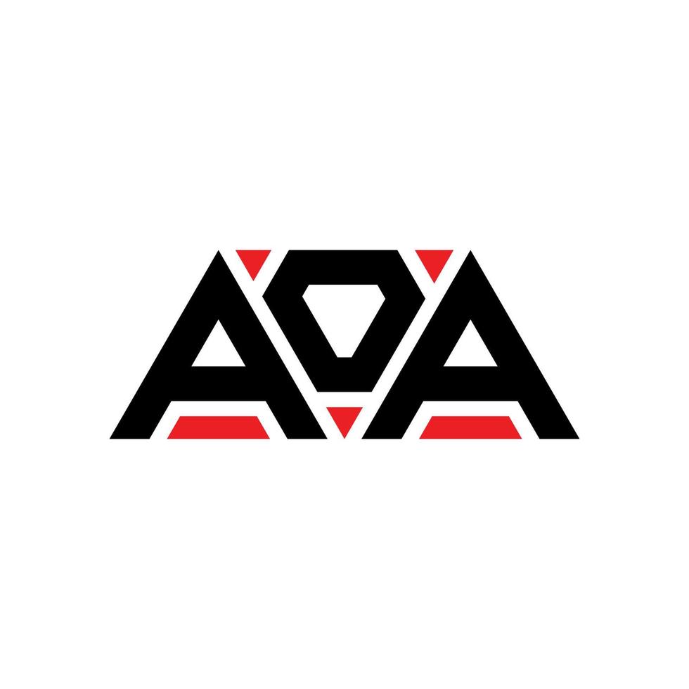 AOA triangle letter logo design with triangle shape. AOA triangle logo design monogram. AOA triangle vector logo template with red color. AOA triangular logo Simple, Elegant, and Luxurious Logo. AOA