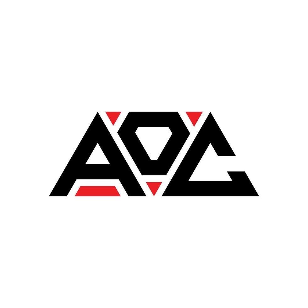 diseño de logotipo de letra triangular aoc con forma de triángulo. monograma de diseño del logotipo del triángulo aoc. plantilla de logotipo de vector de triángulo aoc con color rojo. logotipo triangular aoc logotipo simple, elegante y lujoso. aoc