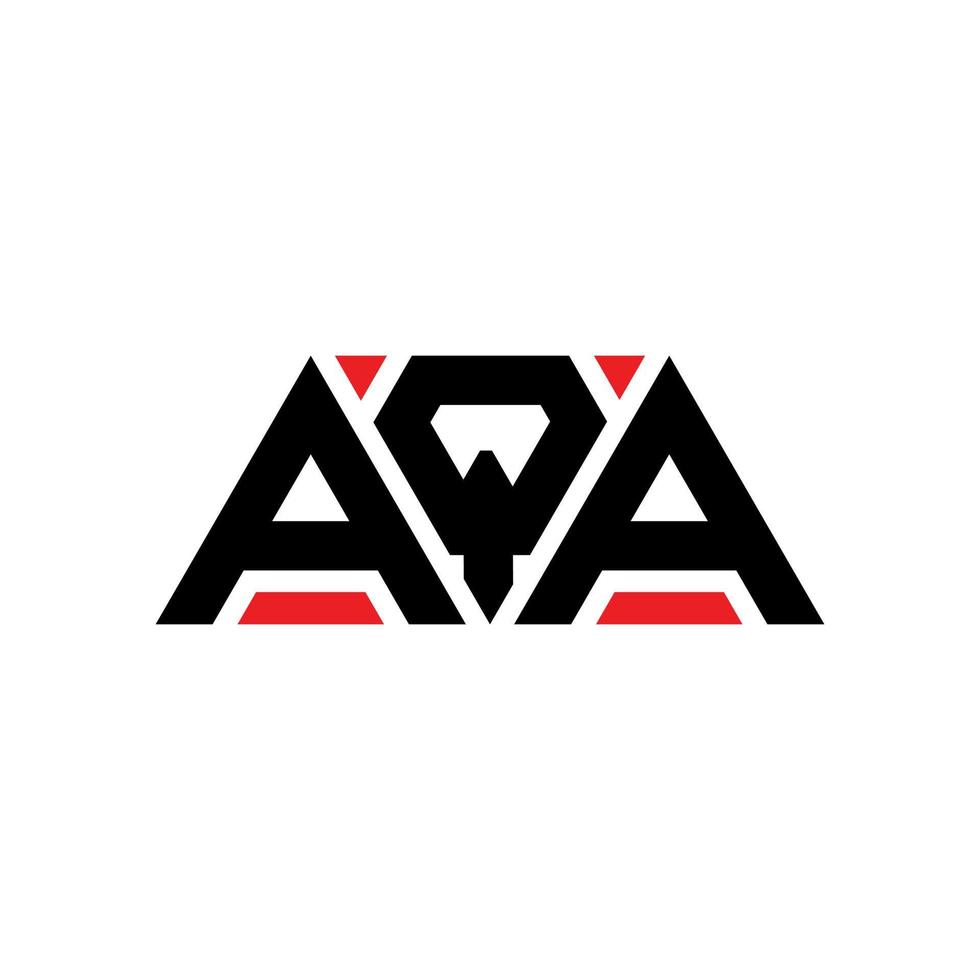 AQA triangle letter logo design with triangle shape. AQA triangle logo design monogram. AQA triangle vector logo template with red color. AQA triangular logo Simple, Elegant, and Luxurious Logo. AQA