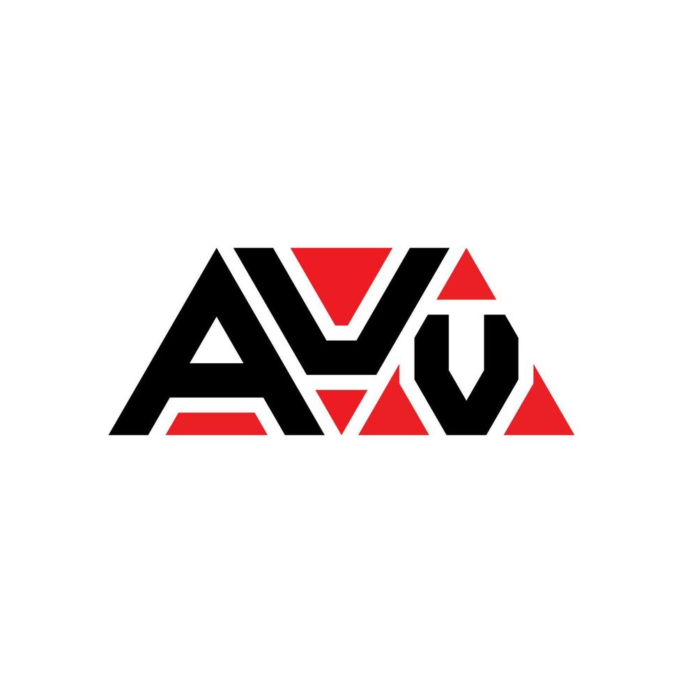 AUV triangle letter logo design with triangle shape. AUV triangle logo design monogram. AUV triangle vector logo template with red color. AUV triangular logo Simple, Elegant, and Luxurious Logo. AUV