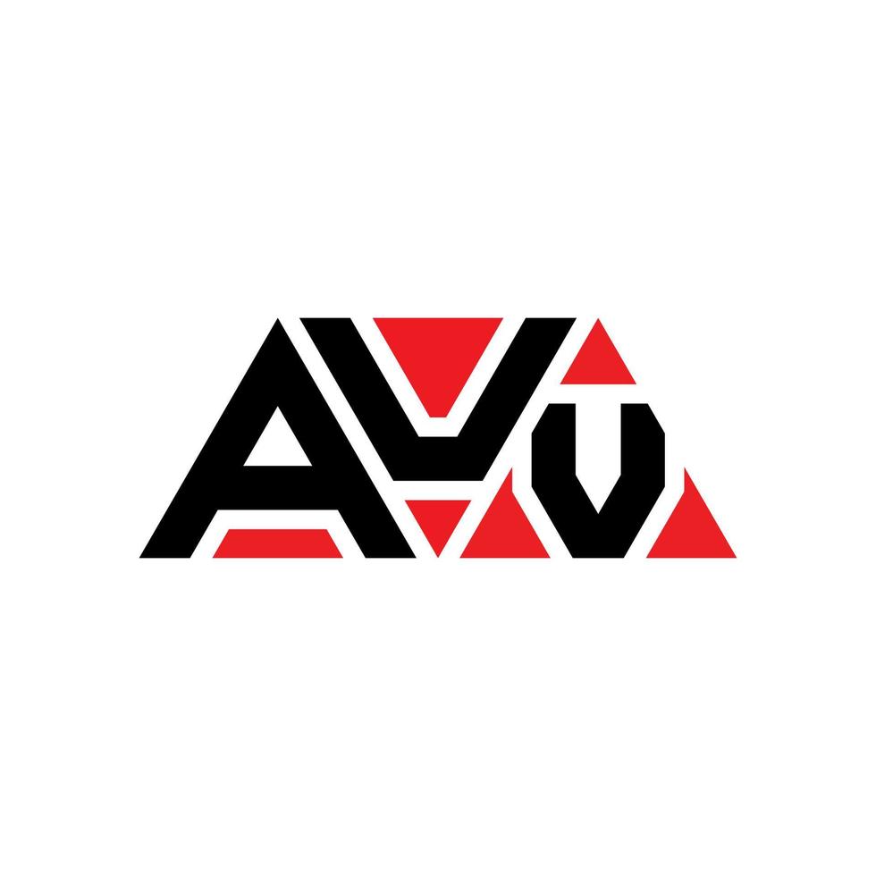 diseño de logotipo de letra triangular auv con forma de triángulo. monograma de diseño del logotipo del triángulo auv. plantilla de logotipo de vector de triángulo auv con color rojo. logotipo triangular auv logotipo simple, elegante y lujoso. auv