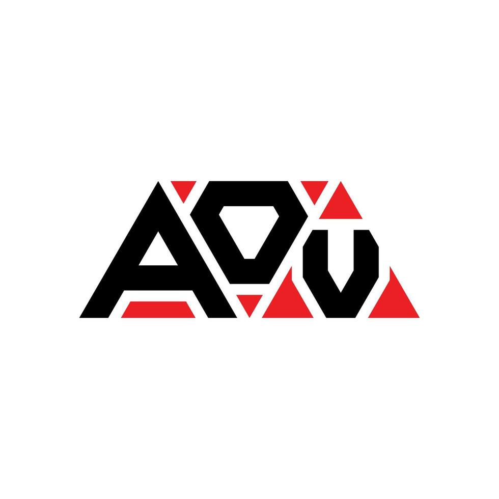 diseño de logotipo de letra triangular aov con forma de triángulo. monograma de diseño del logotipo del triángulo aov. plantilla de logotipo de vector de triángulo aov con color rojo. logotipo triangular aov logotipo simple, elegante y lujoso. aov