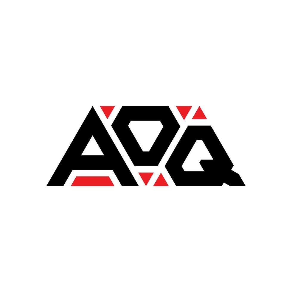 AOQ triangle letter logo design with triangle shape. AOQ triangle logo design monogram. AOQ triangle vector logo template with red color. AOQ triangular logo Simple, Elegant, and Luxurious Logo. AOQ