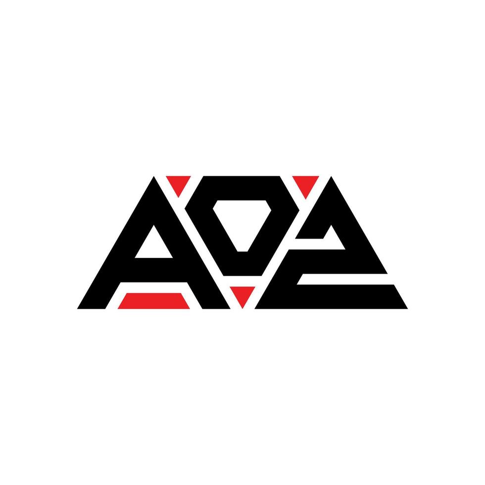 diseño de logotipo de letra triangular aoz con forma de triángulo. monograma de diseño de logotipo de triángulo aoz. plantilla de logotipo de vector de triángulo aoz con color rojo. logotipo triangular aoz logotipo simple, elegante y lujoso. aoz