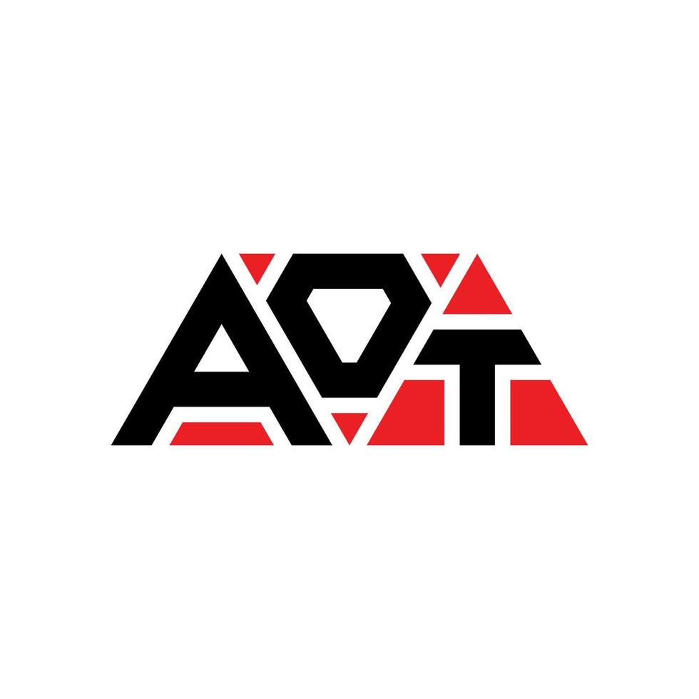 aot diseño de logotipo de letra triangular con forma de triángulo. monograma de diseño de logotipo de triángulo aot. plantilla de logotipo de vector de triángulo aot con color rojo. aot logo triangular logo simple, elegante y lujoso. mucho