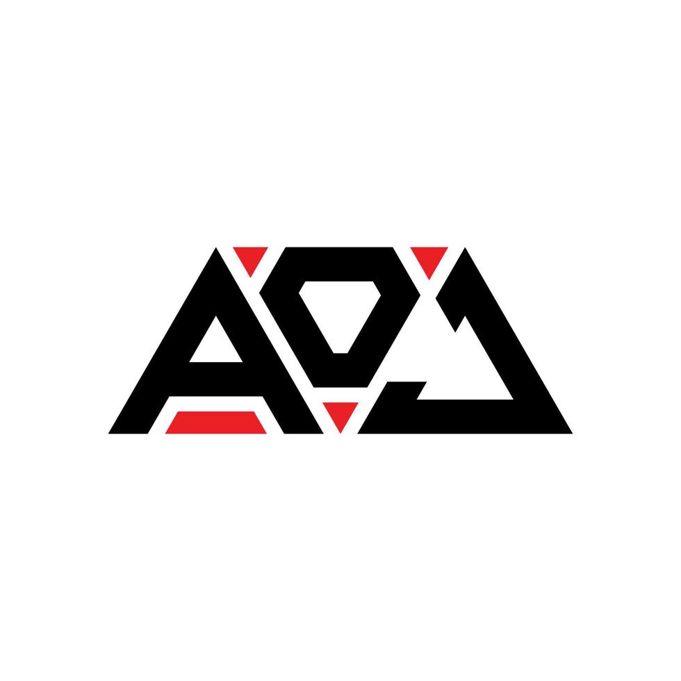 diseño de logotipo de letra triangular aoj con forma de triángulo. monograma de diseño del logotipo del triángulo aoj. plantilla de logotipo de vector de triángulo aoj con color rojo. logotipo triangular aoj logotipo simple, elegante y lujoso. aoj