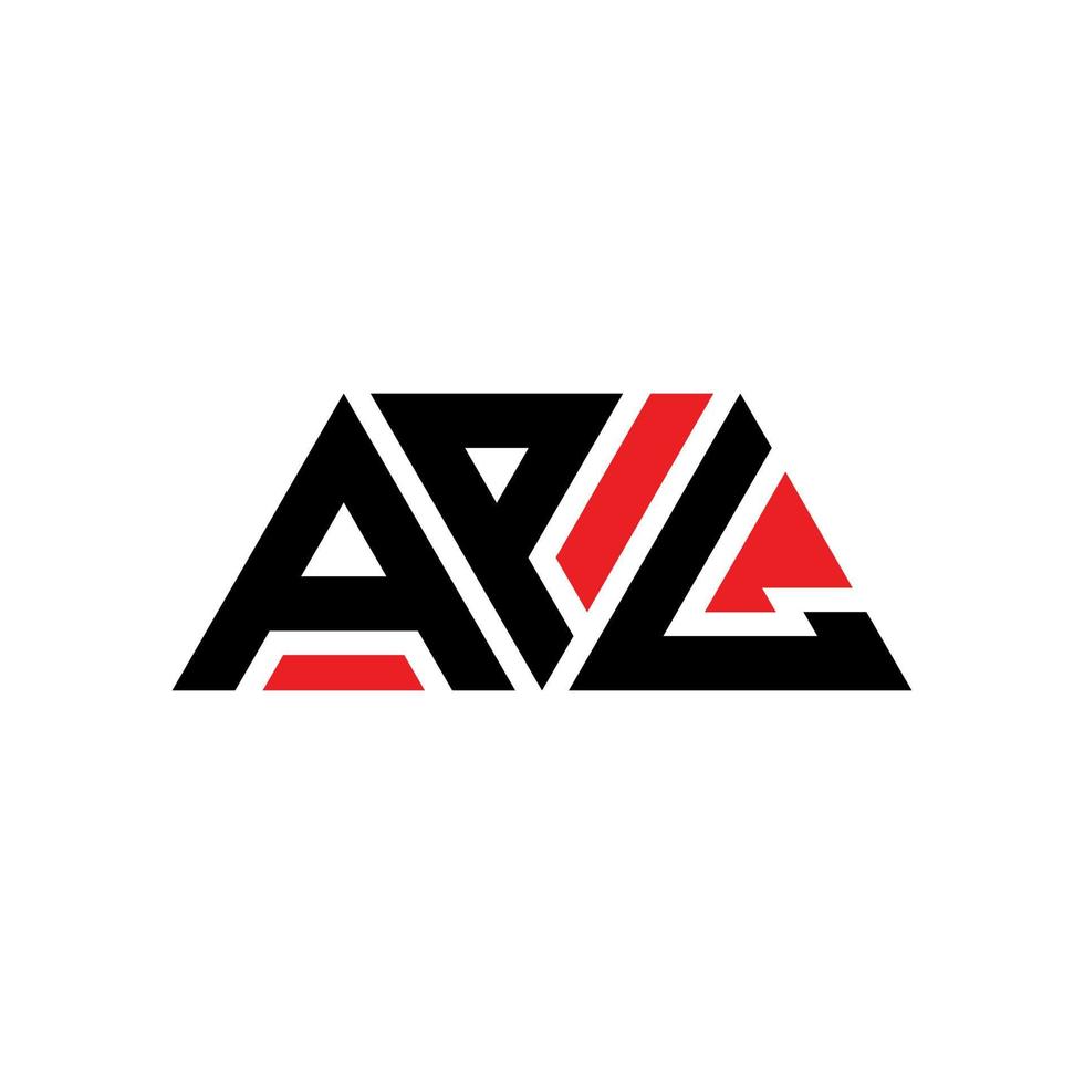 diseño de logotipo de letra triangular apl con forma de triángulo. monograma de diseño de logotipo de triángulo apl. plantilla de logotipo de vector de triángulo apl con color rojo. logotipo triangular apl logotipo simple, elegante y lujoso. apl