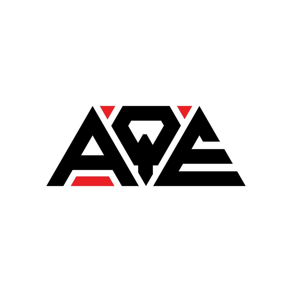 diseño de logotipo de letra triangular aqe con forma de triángulo. monograma de diseño de logotipo de triángulo aqe. plantilla de logotipo de vector de triángulo aqe con color rojo. logotipo triangular aqe logotipo simple, elegante y lujoso. aqe
