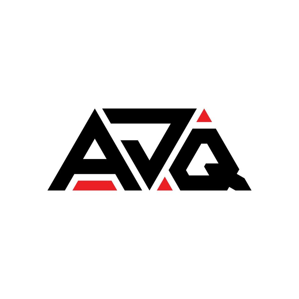 AJQ triangle letter logo design with triangle shape. AJQ triangle logo design monogram. AJQ triangle vector logo template with red color. AJQ triangular logo Simple, Elegant, and Luxurious Logo. AJQ