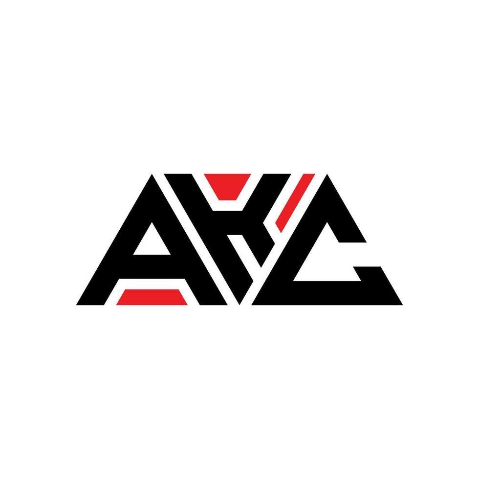 akc diseño de logotipo de letra triangular con forma de triángulo. monograma de diseño de logotipo de triángulo akc. plantilla de logotipo de vector de triángulo akc con color rojo. logotipo triangular akc logotipo simple, elegante y lujoso. akc