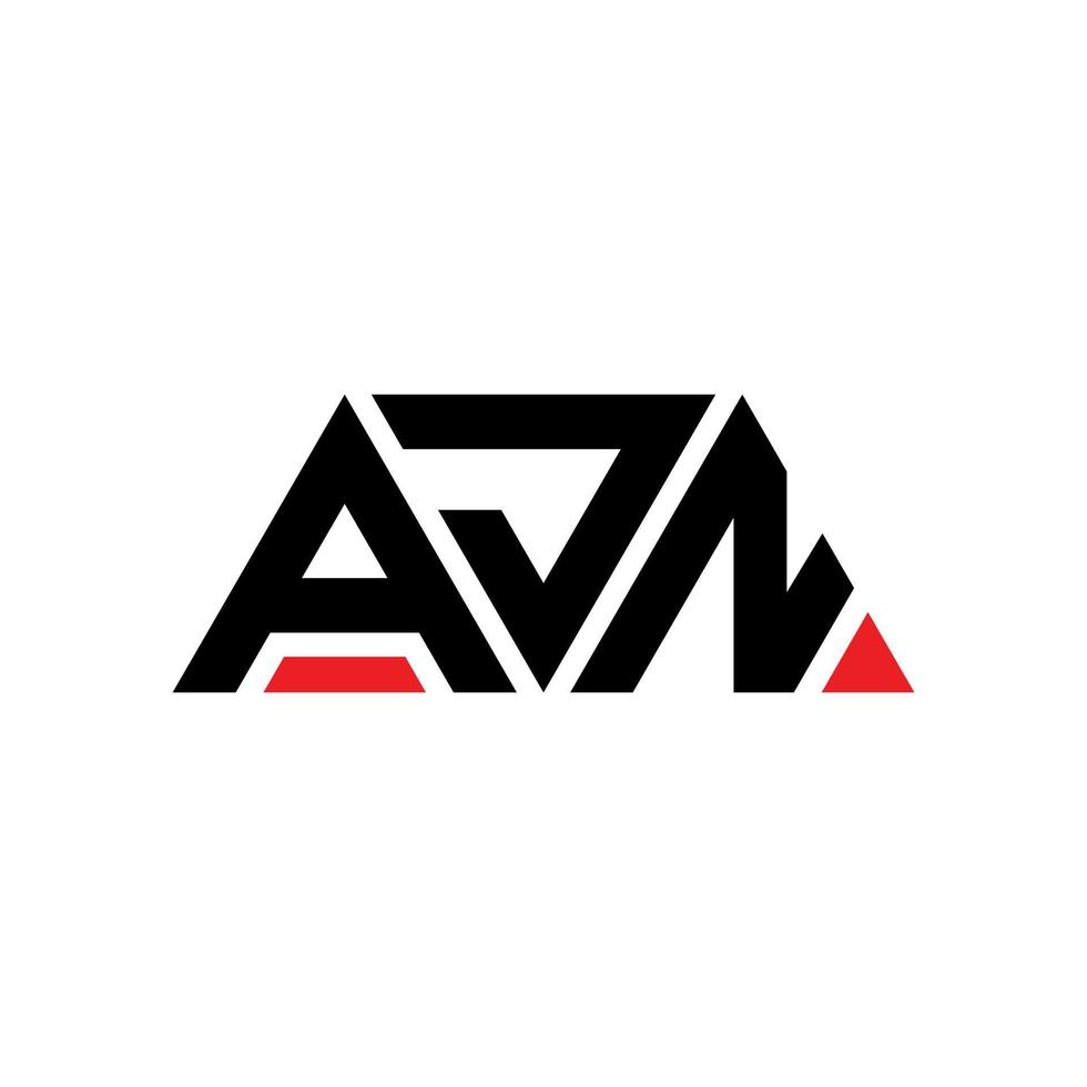 ajn diseño de logotipo de letra triangular con forma de triángulo. monograma de diseño del logotipo del triángulo ajn. plantilla de logotipo de vector de triángulo ajn con color rojo. logotipo triangular ajn logotipo simple, elegante y lujoso. ajn