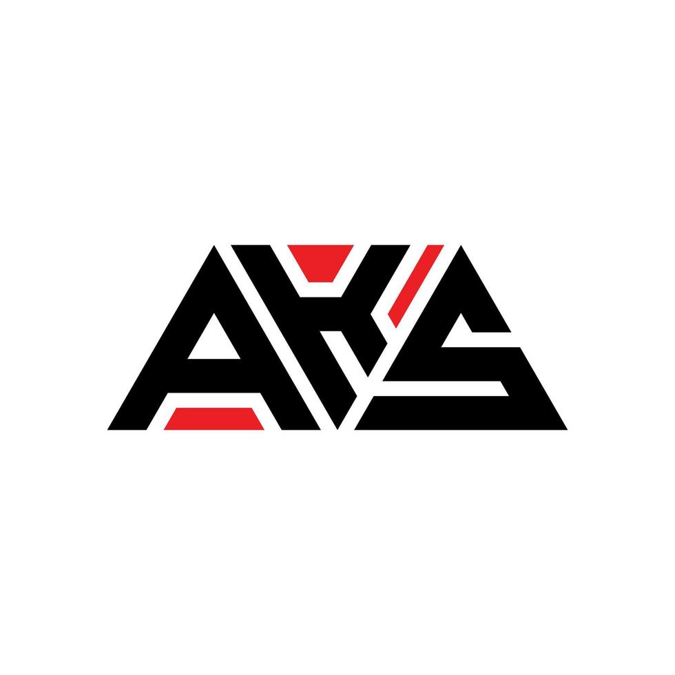 AKS triangle letter logo design with triangle shape. AKS triangle logo design monogram. AKS triangle vector logo template with red color. AKS triangular logo Simple, Elegant, and Luxurious Logo. AKS