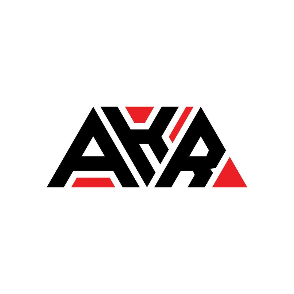 akr diseño de logotipo de letra triangular con forma de triángulo. monograma de diseño del logotipo del triángulo akr. plantilla de logotipo de vector de triángulo akr con color rojo. logotipo triangular akr logotipo simple, elegante y lujoso. akr