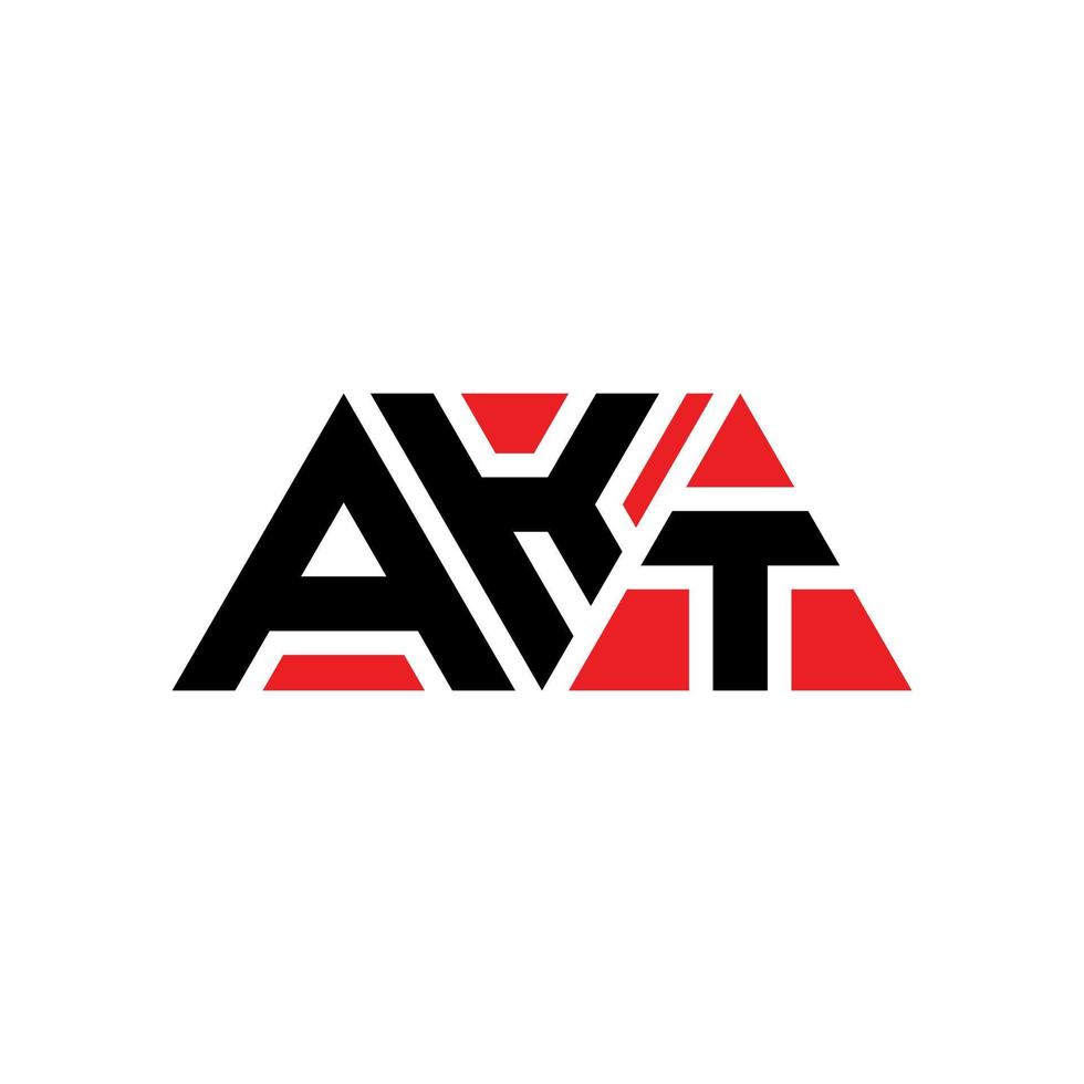 akt diseño de logotipo de letra triangular con forma de triángulo. monograma de diseño de logotipo de triángulo akt. plantilla de logotipo de vector de triángulo akt con color rojo. logotipo triangular akt logotipo simple, elegante y lujoso. activo