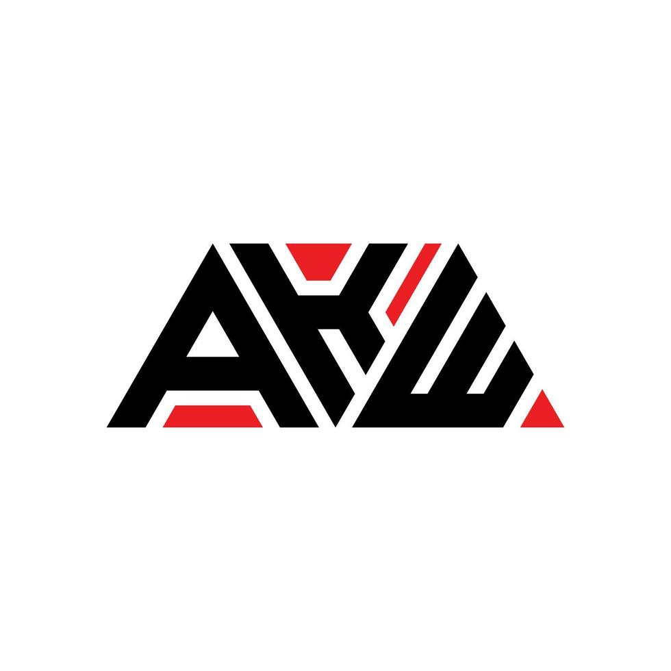 akw diseño de logotipo de letra triangular con forma de triángulo. monograma de diseño del logotipo del triángulo akw. plantilla de logotipo de vector de triángulo akw con color rojo. logotipo triangular akw logotipo simple, elegante y lujoso. akw