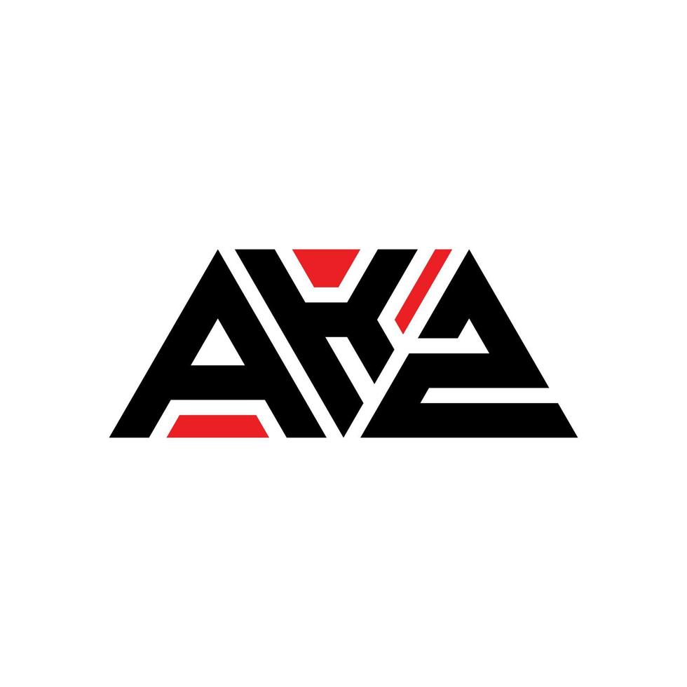 akz diseño de logotipo de letra triangular con forma de triángulo. monograma de diseño del logotipo del triángulo akz. plantilla de logotipo de vector de triángulo akz con color rojo. logotipo triangular akz logotipo simple, elegante y lujoso. akz