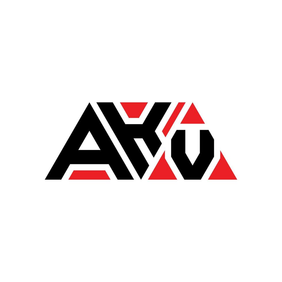 akv diseño de logotipo de letra triangular con forma de triángulo. monograma de diseño del logotipo del triángulo akv. plantilla de logotipo de vector de triángulo akv con color rojo. logotipo triangular akv logotipo simple, elegante y lujoso. akv