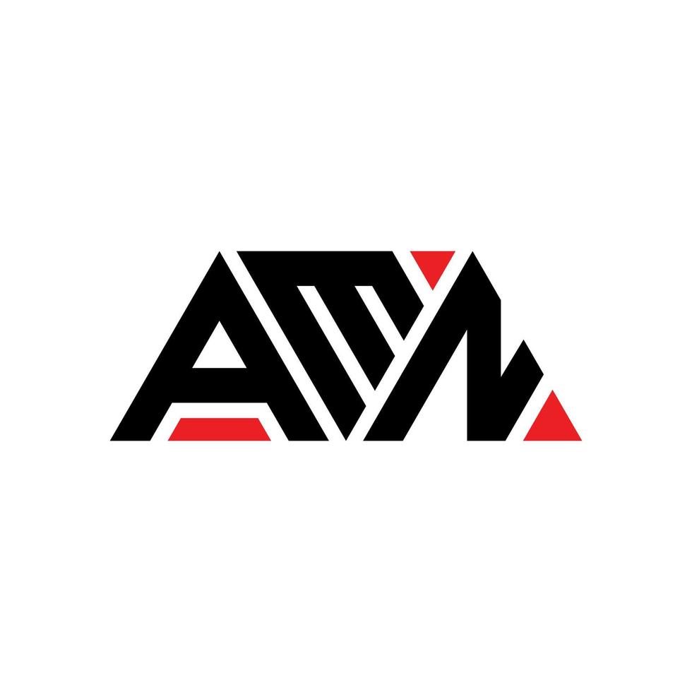 diseño de logotipo de letra de triángulo amn con forma de triángulo. monograma de diseño del logotipo del triángulo amn. plantilla de logotipo de vector de triángulo amn con color rojo. logotipo triangular amn logotipo simple, elegante y lujoso. amén