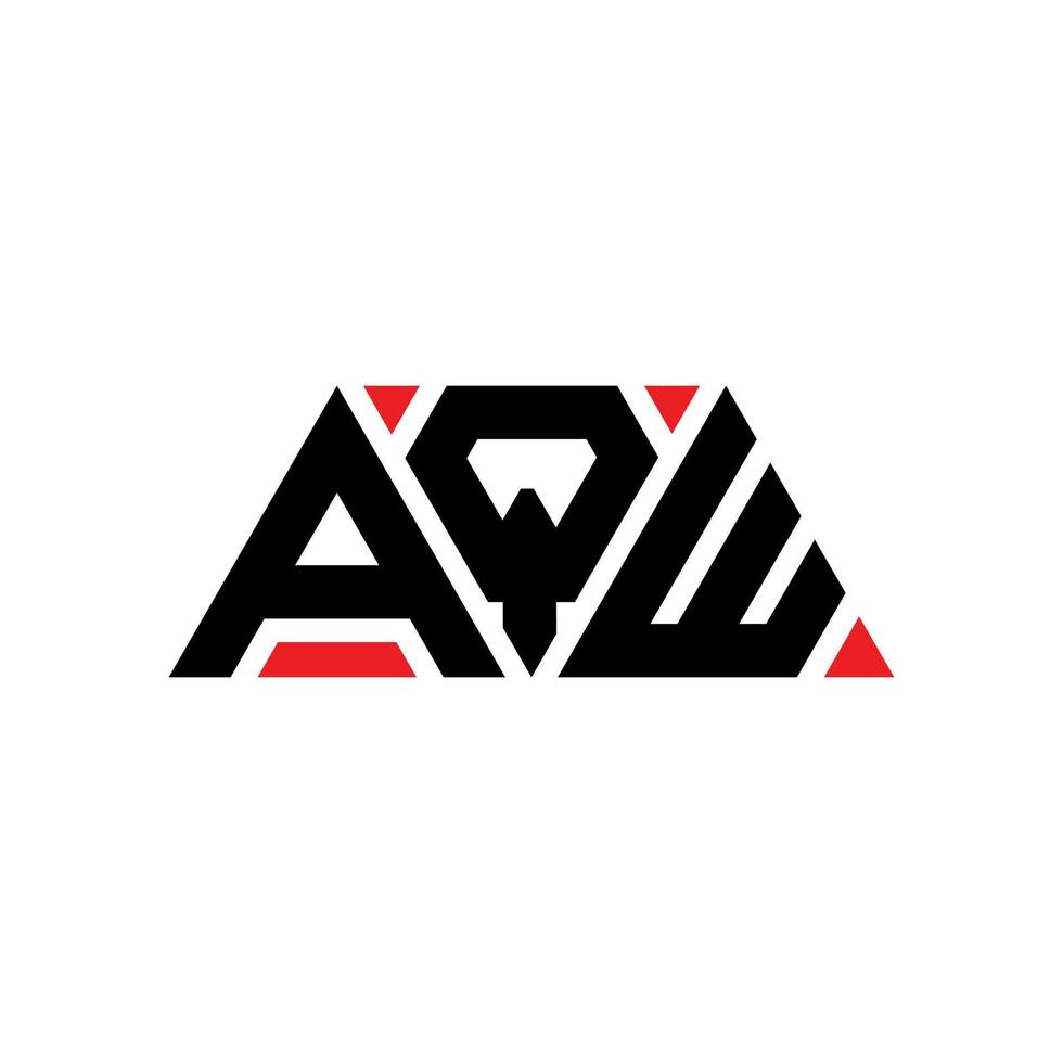 diseño de logotipo de letra triangular aqw con forma de triángulo. monograma de diseño de logotipo de triángulo aqw. plantilla de logotipo de vector de triángulo aqw con color rojo. logotipo triangular aqw logotipo simple, elegante y lujoso. aqw