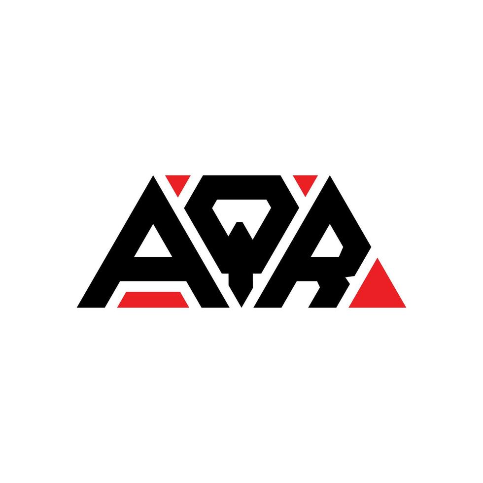 diseño de logotipo de letra triangular aqr con forma de triángulo. monograma de diseño del logotipo del triángulo aqr. plantilla de logotipo de vector de triángulo aqr con color rojo. logotipo triangular aqr logotipo simple, elegante y lujoso. aqr