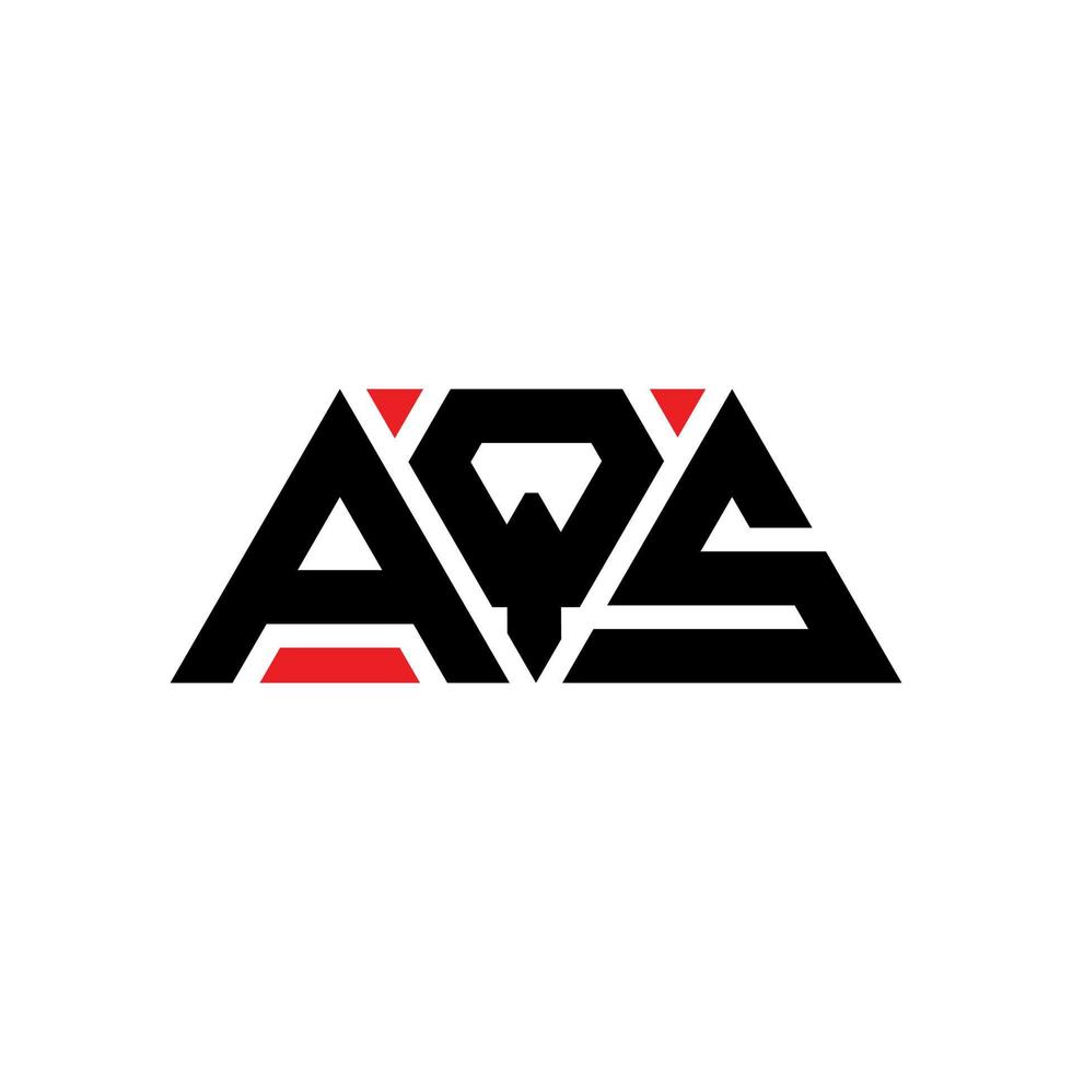 AQS triangle letter logo design with triangle shape. AQS triangle logo design monogram. AQS triangle vector logo template with red color. AQS triangular logo Simple, Elegant, and Luxurious Logo. AQS